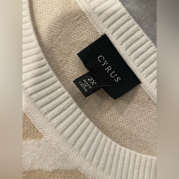 NWT Cyrus Size 2X Ivory Beige Long Sleeve Soft Plush Knit Pullover Sweater - Picture 12 of 13